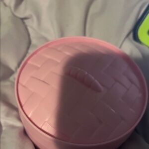 Pink Woven Design Container